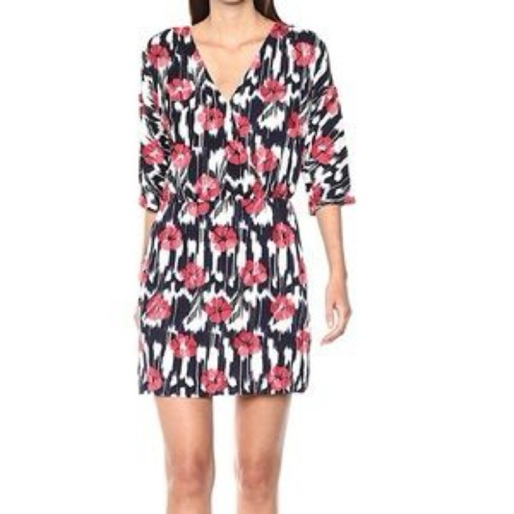NWT Trina Turk Penngrove Split Sleeve Floral Embroidered Short Dress Size Large